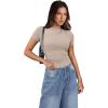 imageXIEERDUO Womens Short Sleeve Crew Neck Slim Fit T Shirts 2024 Y2k Clothes Spring Summer Basic Going Out Tops 2 Pack3 Pack2 Pack LightgreyKhaki