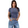 imageXIEERDUO Womens Short Sleeve Crew Neck Slim Fit T Shirts 2024 Y2k Clothes Spring Summer Basic Going Out Tops 2 Pack3 Pack3 Pack BlackGreyBlue