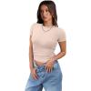 imageXIEERDUO Womens Short Sleeve Crew Neck Slim Fit T Shirts 2024 Y2k Clothes Spring Summer Basic Going Out Tops 2 Pack3 Pack3 Pack BlackWhiteApricot
