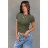 imageXIEERDUO Womens Short Sleeve Crew Neck Slim Fit T Shirts 2024 Y2k Clothes Spring Summer Basic Going Out Tops 2 Pack3 Pack3 Pack BlackWhiteArmygreen