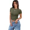 imageXIEERDUO Womens Short Sleeve Crew Neck Slim Fit T Shirts 2024 Y2k Clothes Spring Summer Basic Going Out Tops 2 Pack3 Pack3 Pack BlackWhiteArmygreen