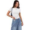 imageXIEERDUO Womens Short Sleeve Crew Neck Slim Fit T Shirts 2024 Y2k Clothes Spring Summer Basic Going Out Tops 2 Pack3 Pack3 Pack BlackWhiteBlue