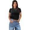 imageXIEERDUO Womens Short Sleeve Crew Neck Slim Fit T Shirts 2024 Y2k Clothes Spring Summer Basic Going Out Tops 2 Pack3 Pack3 Pack BlackWhiteBrown