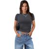 imageXIEERDUO Womens Short Sleeve Crew Neck Slim Fit T Shirts 2024 Y2k Clothes Spring Summer Basic Going Out Tops 2 Pack3 Pack3 Pack BlackWhiteGrey