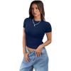 imageXIEERDUO Womens Short Sleeve Crew Neck Slim Fit T Shirts 2024 Y2k Clothes Spring Summer Basic Going Out Tops 2 Pack3 Pack3 Pack BlackWhiteNavyblue