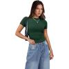 imageXIEERDUO Womens Short Sleeve Crew Neck Slim Fit T Shirts 2024 Y2k Clothes Spring Summer Basic Going Out Tops 2 Pack3 Pack3 Pack DarkgreenRoyalbluePink