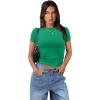 imageXIEERDUO Womens Short Sleeve Crew Neck Slim Fit T Shirts 2024 Y2k Clothes Spring Summer Basic Going Out Tops 2 Pack3 Pack3 Pack LightgreyKhakiGreen