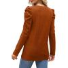 imageXIEERDUO Womens Tops Dressy Casual Crewneck Cute Shirts Puff Sleeve Tunic Tops