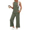 imageXIEERDUO Womens 2 Piece Outfits Summer Travel Tracksuit Loose Wide Leg Loungewear Comfy Lounge Sets S3XLA04army Green