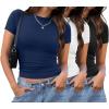 3 Pack Black/White/Navyblue