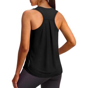 imageXIEERDUO Tank Top for Women Racerback Sleeveless Workout Tops Loose Fit Yoga Running Gym Shirts for WomenBlack