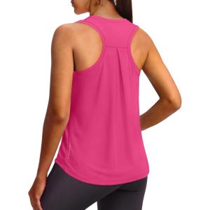 imageXIEERDUO Tank Top for Women Racerback Sleeveless Workout Tops Loose Fit Yoga Running Gym Shirts for WomenHot Pink