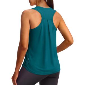 imageXIEERDUO Tank Top for Women Racerback Sleeveless Workout Tops Loose Fit Yoga Running Gym Shirts for WomenTeal