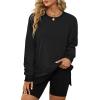 imageXIEERDUO Womens Oversized Sweatshirts Pullover Casual Crewneck Long Sleeve Tops Comfy01black
