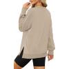 imageXIEERDUO Womens Oversized Sweatshirts Pullover Casual Crewneck Long Sleeve Tops Comfy02khaki