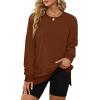 imageXIEERDUO Womens Oversized Sweatshirts Pullover Casual Crewneck Long Sleeve Tops Comfy03caramel