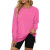 imageXIEERDUO Womens Oversized Sweatshirts Pullover Casual Crewneck Long Sleeve Tops Comfy03hot Pink
