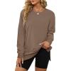 imageXIEERDUO Womens Oversized Sweatshirts Pullover Casual Crewneck Long Sleeve Tops Comfy04coffee
