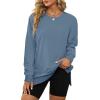 imageXIEERDUO Womens Oversized Sweatshirts Pullover Casual Crewneck Long Sleeve Tops Comfy05blue