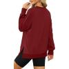 imageXIEERDUO Womens Oversized Sweatshirts Pullover Casual Crewneck Long Sleeve Tops Comfy08burgundy