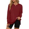 imageXIEERDUO Womens Oversized Sweatshirts Pullover Casual Crewneck Long Sleeve Tops Comfy08burgundy