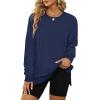 imageXIEERDUO Womens Oversized Sweatshirts Pullover Casual Crewneck Long Sleeve Tops Comfy10navyblue