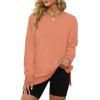 imageXIEERDUO Womens Oversized Sweatshirts Pullover Casual Crewneck Long Sleeve Tops Comfy11orange