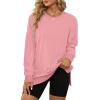 imageXIEERDUO Womens Oversized Sweatshirts Pullover Casual Crewneck Long Sleeve Tops Comfy13coral