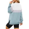 imageXIEERDUO Womens Oversized Sweatshirts Pullover Casual Crewneck Long Sleeve Tops Comfy20whitegreyblue