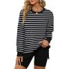 imageXIEERDUO Womens Oversized Sweatshirts Pullover Casual Crewneck Long Sleeve Tops Comfy23strpied Black