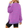 imageXIEERDUO Womens Oversized Sweatshirts Pullover Casual Crewneck Long Sleeve Tops Comfy24strpied Pink