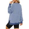imageXIEERDUO Womens Oversized Sweatshirts Pullover Casual Crewneck Long Sleeve Tops Comfy26strpied Blue