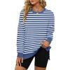 imageXIEERDUO Womens Oversized Sweatshirts Pullover Casual Crewneck Long Sleeve Tops Comfy26strpied Blue