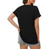 imageXIEERDUO Womens Summer Tops Short Sleeve Shirts Casual V Neck T Shirt Loose Fit ComfyBlack