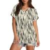 imageXIEERDUO Womens Summer Tops Short Sleeve Shirts Casual V Neck T Shirt Loose Fit ComfyBlack Dot