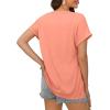 imageXIEERDUO Womens Summer Tops Short Sleeve Shirts Casual V Neck T Shirt Loose Fit ComfyCoral