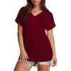 imageXIEERDUO Womens Summer Tops Short Sleeve Shirts Casual V Neck T Shirt Loose Fit ComfyCred