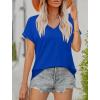 imageXIEERDUO Womens Summer Tops Short Sleeve Shirts Casual V Neck T Shirt Loose Fit ComfyCroyal Blue