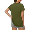 imageXIEERDUO Womens Summer Tops Short Sleeve Shirts Casual V Neck T Shirt Loose Fit ComfyDarmy Green