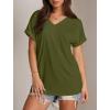 imageXIEERDUO Womens Summer Tops Short Sleeve Shirts Casual V Neck T Shirt Loose Fit ComfyDarmy Green