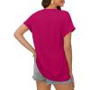 imageXIEERDUO Womens Summer Tops Short Sleeve Shirts Casual V Neck T Shirt Loose Fit ComfyDeep Pink