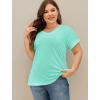 imageXIEERDUO Womens Summer Tops Short Sleeve Shirts Casual V Neck T Shirt Loose Fit ComfyDlake Green