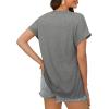 imageXIEERDUO Womens Summer Tops Short Sleeve Shirts Casual V Neck T Shirt Loose Fit ComfyGray