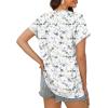 imageXIEERDUO Womens Summer Tops Short Sleeve Shirts Casual V Neck T Shirt Loose Fit ComfyHblue Floral