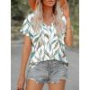 imageXIEERDUO Womens Summer Tops Short Sleeve Shirts Casual V Neck T Shirt Loose Fit ComfyHgreen Floral