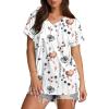 imageXIEERDUO Womens Summer Tops Short Sleeve Shirts Casual V Neck T Shirt Loose Fit ComfyInk Floral