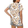 imageXIEERDUO Womens Summer Tops Short Sleeve Shirts Casual V Neck T Shirt Loose Fit ComfyOrange Floral