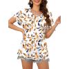 imageXIEERDUO Womens Summer Tops Short Sleeve Shirts Casual V Neck T Shirt Loose Fit ComfyOrange Floral
