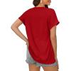 imageXIEERDUO Womens Summer Tops Short Sleeve Shirts Casual V Neck T Shirt Loose Fit ComfyRed