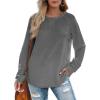 imageXIEERDUO Womens Sweatshirts Crewneck Loose Fitting Tops For Women Long Sleeve Shirts Pullover02dgrey